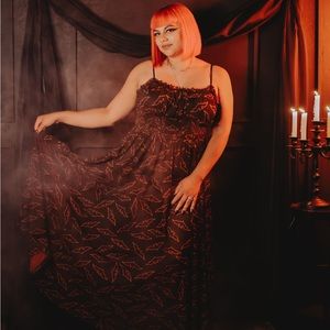 🖤🧡Foxblood Bat Maxi Dress 🧡🖤